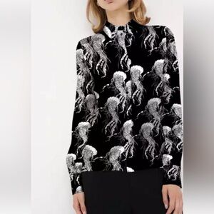N21 Black and White Jellyfish Print Women's Top, NWT
